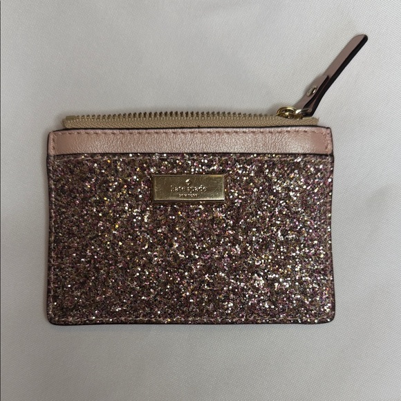 kate spade Handbags - Kate Spade Pink Glitter Card Holder